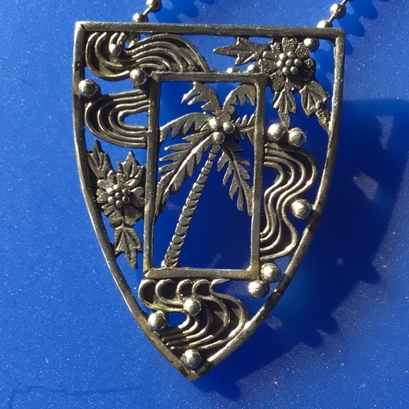 Sterling Silver Palm Tree Pendant with Chain - Picture 6 of 6